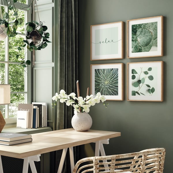 Obrazy zestaw 4 szt. 30x30 cm Relax-image-1