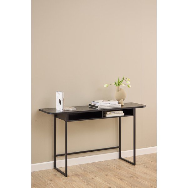Czarna konsola w dekorze jesionu 40x140 cm Darlington – Actona-image-1