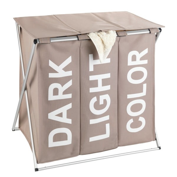 Beżowy potrójny kosz na pranie Wenko Trio, 118 l-image-1