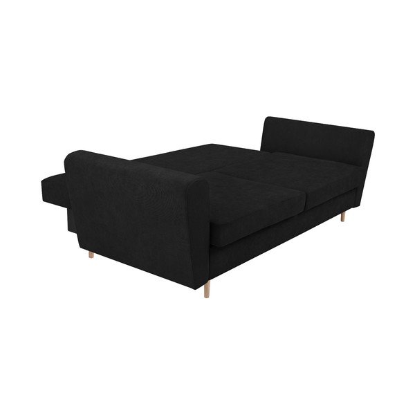 Czarna 3-osobowa sofa rozkładana ze schowkiem Cosmopolitan Design Grenoble-image-4