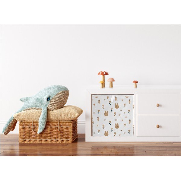 Biały tekstylny dziecięcy pojemnik na zabawki 32x32x32 cm Sweet Bunnies – Butter Kings-image-2