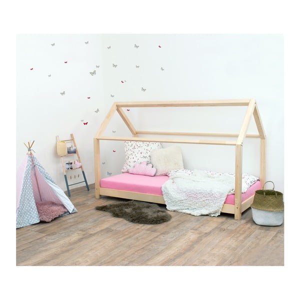 Łóżko dziecięce z naturalnego drewna świerkowego Benlemi Tery, 90x190 cm