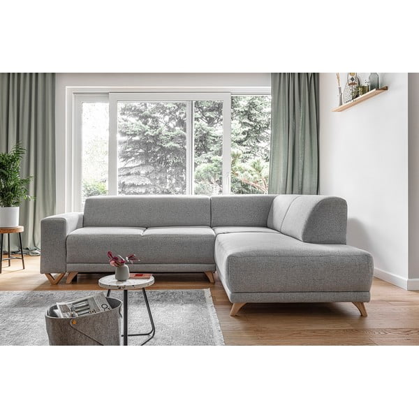 Jasnoszary rozkładany/ze schowkiem narożnik (prawostronny/w kształcie litery L) Classy Sophie – Miuform-image-1