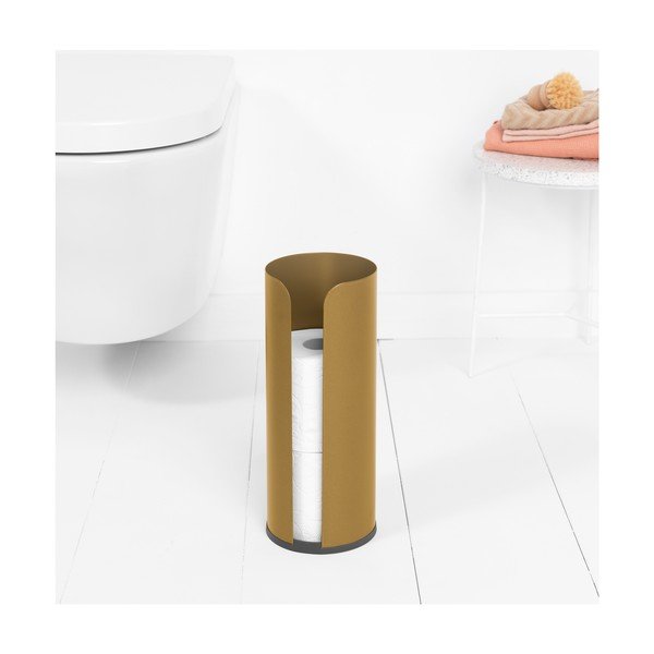 Stalowy stojak na papier toaletowy w kolorze złota ReNew – Brabantia-image-1