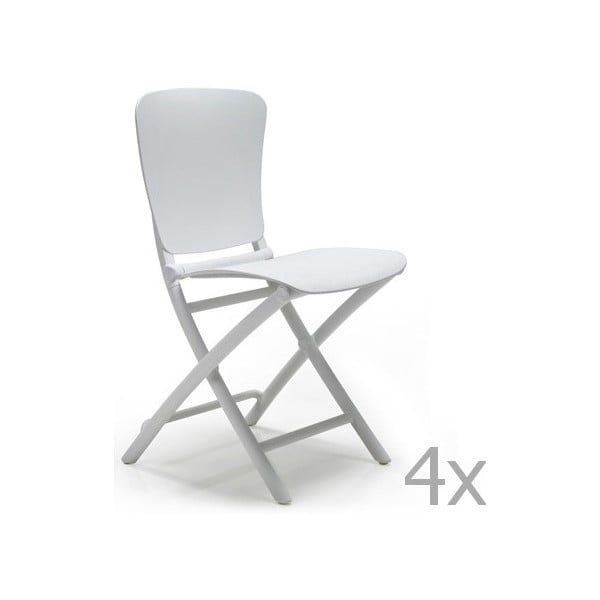 Zestaw 4 białych krzeseł ogrodowych Nardi Zac Classic