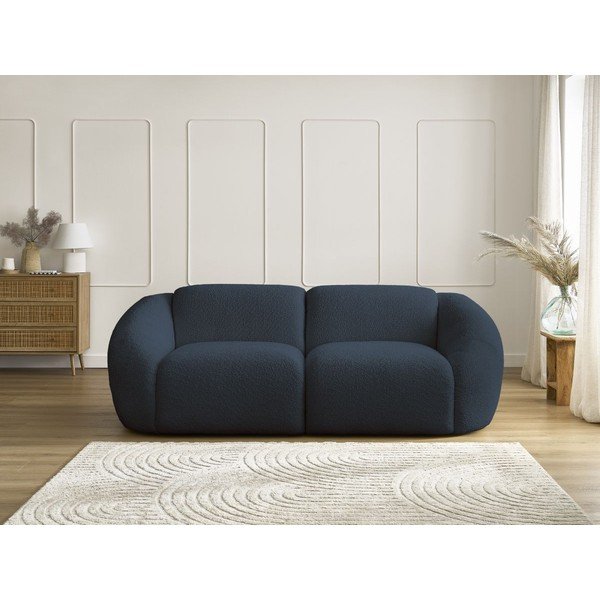 Ciemnoniebieska sofa z materiału bouclé 230 cm Tina – Bobochic Paris-image-3