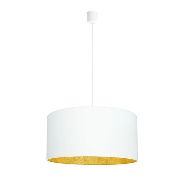 Biała lampa wisząca z elementami w kolorze złota Sotto Luce Mika, Ø 50 cm