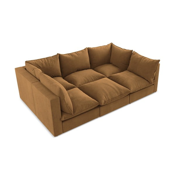 Sofa w kolorze terakoty 255 cm Manao – Makamii-image-2