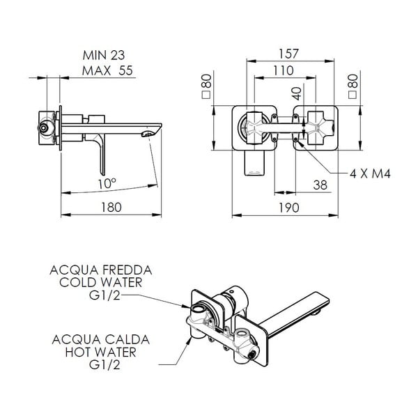 Bateria umywalkowa podtynkowa w kolorze matowej czerni (1 otwór) Pax – Sapho-image-2