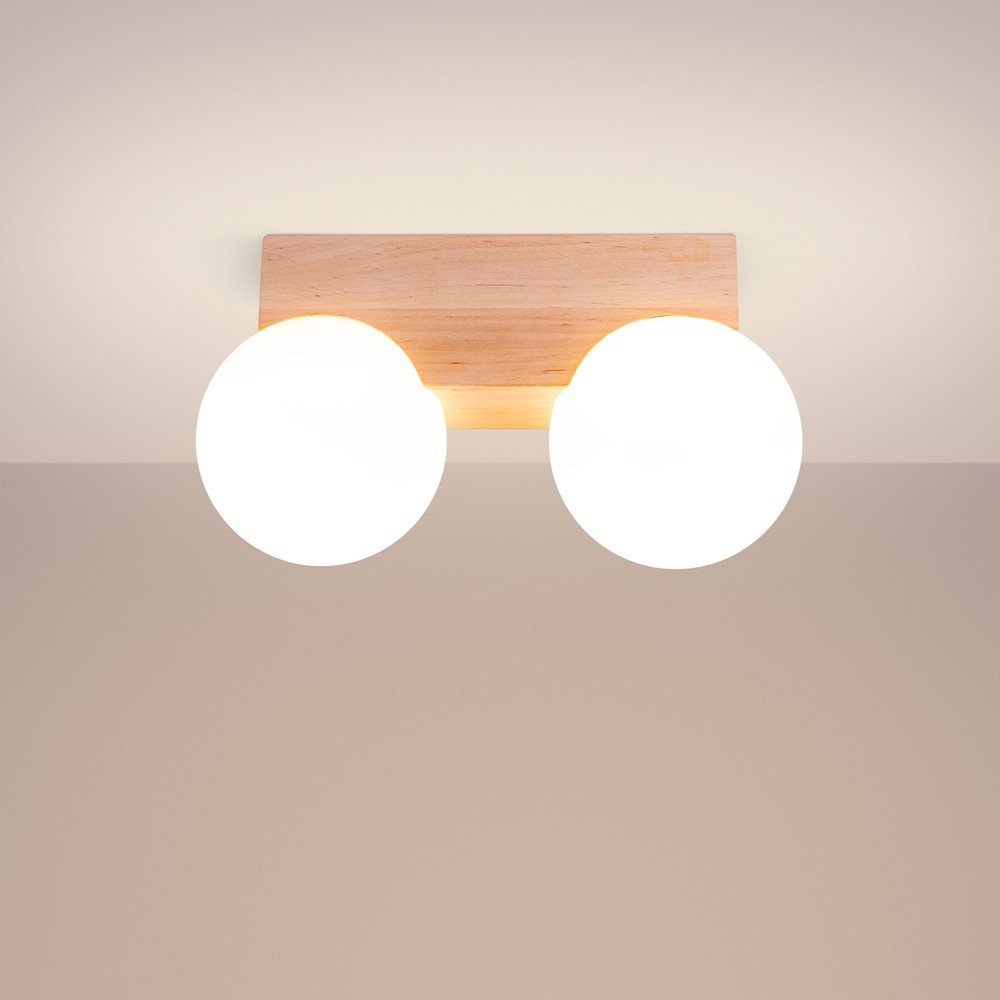 Biało-naturalna lampa sufitowa ze szklanym kloszem ø 12 cm Solum – Sollux (zdjęcie 3)