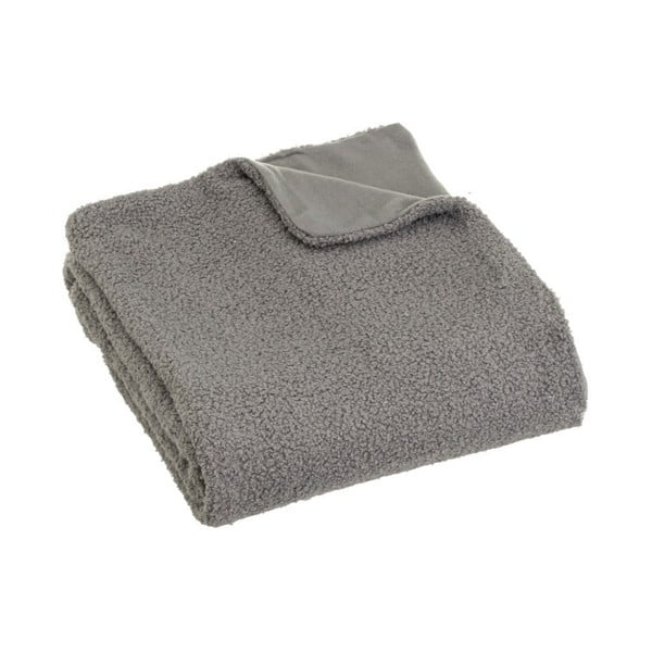 Szary koc z materiału sherpa 130x160 cm Sherpa Bouclé – Casa Selección