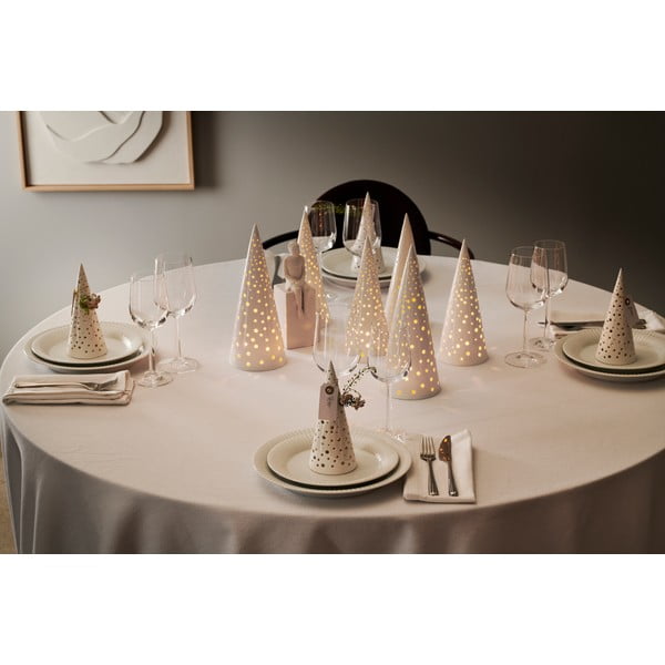 Biały świąteczny świecznik z porcelany kostnej Kähler Design Nobili, wys. 30 cm-image-3