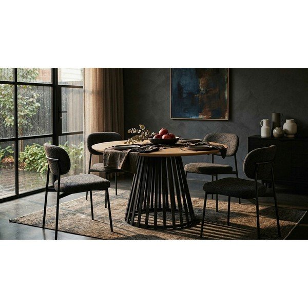 Okrągły stół z blatem w dekorze jesionu ø 120 cm Cillian – Bizzotto-image-2