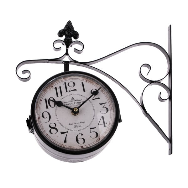 Czarny dwustronny zegar wiszący Dakls, dł. 31 cm