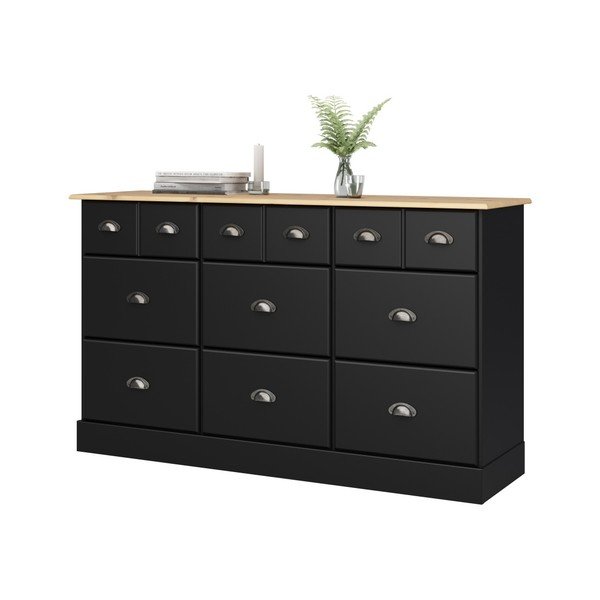 Czarna komoda z 9 szufladami Støraa Leander-image-1