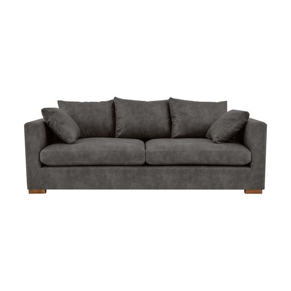 Antracytowa sofa z imitacji skóry 225 cm Hamburg – Scandic