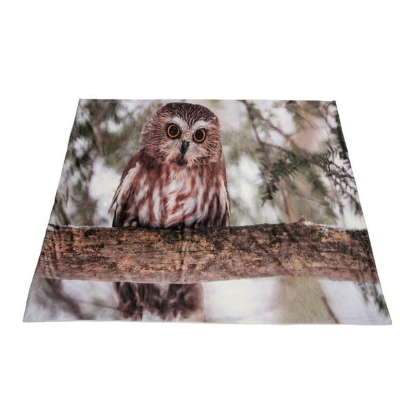 Pled J-line Owl Velvet, 140x160 cm