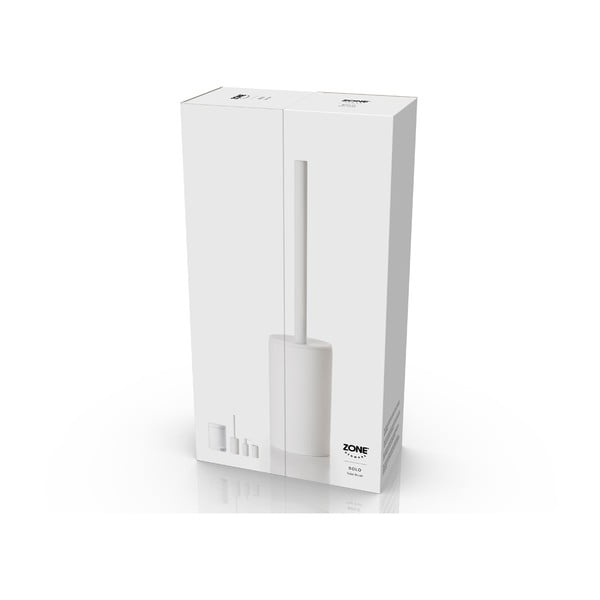 Biała porcelanowa szczotka do WC Solo − Zone-image-2