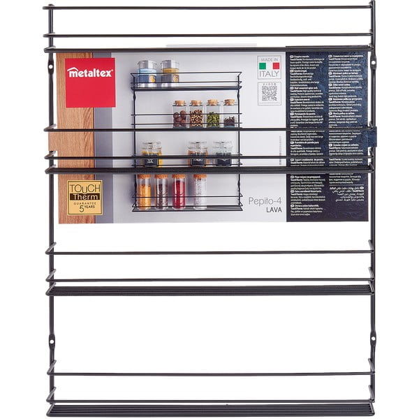 Ścienny organizer na przyprawy ze stali nierdzewnej – Metaltex-image-3
