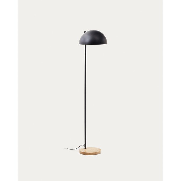 Czarno-naturalna lampa stojąca z metalowym kloszem (wysokość 150 cm) Catlar – Kave Home-image-2