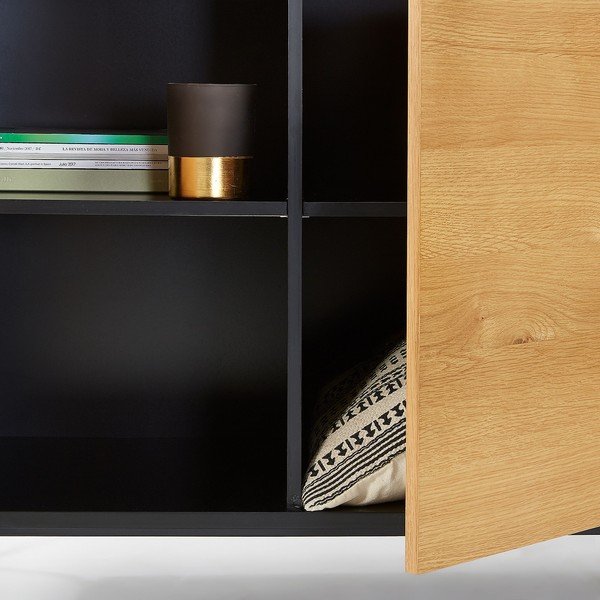 Czarno-brązowa komoda Kave Home Savoi, 165x80 cm-image-1