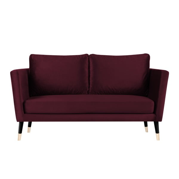 Bordowa sofa 3-osobowa z czarnymi nogami Paolo Bellutti Julia