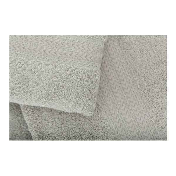 Zestaw 2 szarych bawełnianych ręczników ze 100% bawełny (mały i kąpielowy) Rainbow Gris-image-1