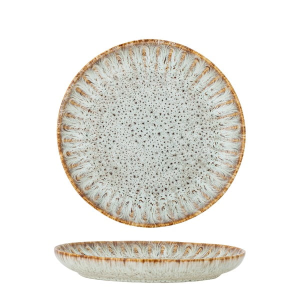 Niebiesko-beżowy kamionkowy talerz do serwowania ø 17 cm Fleur – Bloomingville-image-3