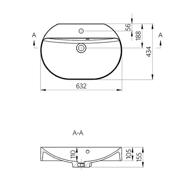 Biała umywalka z kompozytu mineralnego 63x43 cm Helen – Sapho-image-4