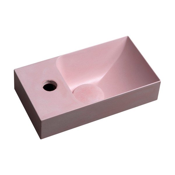 Różowa betonowa umywalka 31x17 cm Piccolino – Sapho