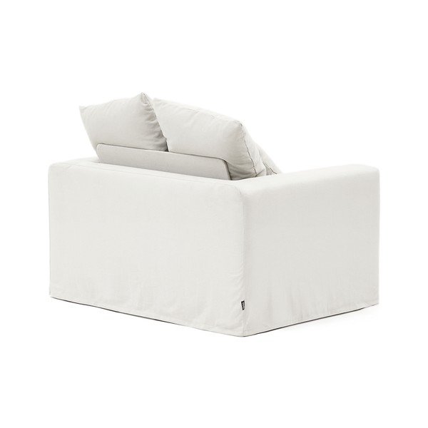 Biały lniany fotel Nora – Kave Home-image-3