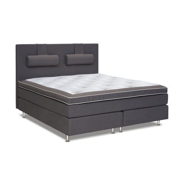 Ciemnoszare łóżko z materacem Gemega Hilton, 120x200 cm