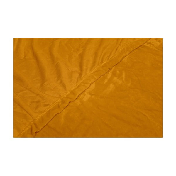 Miodowe dwuosobowe prześcieradło z mikropluszu My House, 180x200 cm-image-1