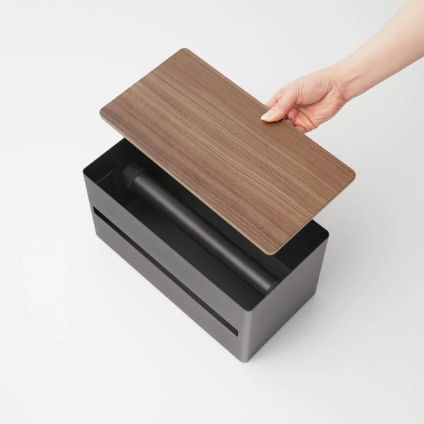 Czarny metalowy stojak na ręczniki papierowe Rin – YAMAZAKI-image-3