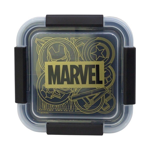 Czarny plastikowy pojemnik śniadaniowy dla dzieci Marvel – STOR