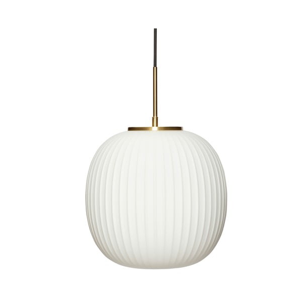Biała lampa wisząca ze szklanym kloszem ø 32 cm Serene – Hübsch