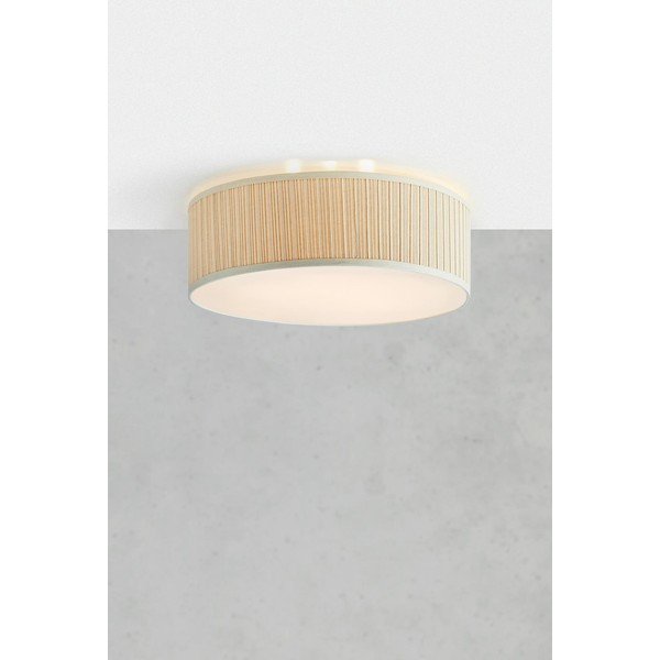 Beżowa metalowa lampa sufitowa z tekstylnym kloszem ø 57 cm Lux – Markslöjd-image-1