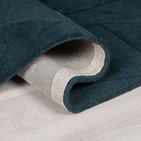 Zielononiebieski wełniany okrągły dywan tkany ręcznie ø 160 cm Shard Teal – Flair Rugs-image-2