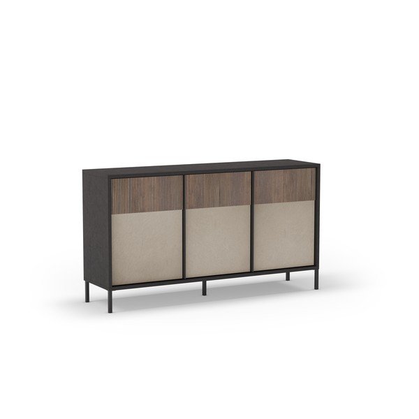 Antracytowo-jasnobrązowa niska komoda 156x86 cm Amalia – Marckeric-image-2