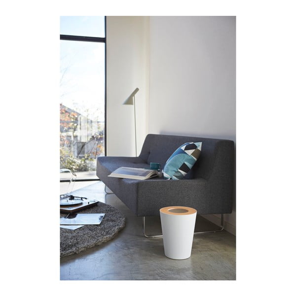 Biały kosz na śmieci YAMAZAKI Rin Round-image-1