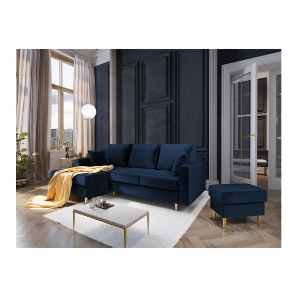 Niebieski puf Mazzini Sofas Muguet, 60x45 cm-image-3