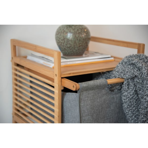 Szaro-naturalna bambusowa niska szafka łazienkowa 40x56 cm Bahari – Wenko-image-4