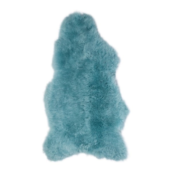 Jasnoniebieskie futerko z owczej skóry z krótkim włosiem Arctic Fur Lina, 90x60 cm