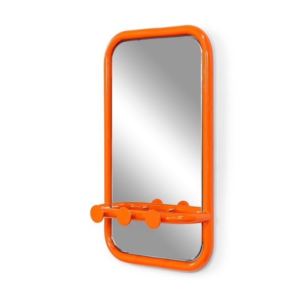 Pomarańczowy metalowy panel z wieszakami do przedpokoju 35x60x11 cm Retro – Spinder Design-image-2