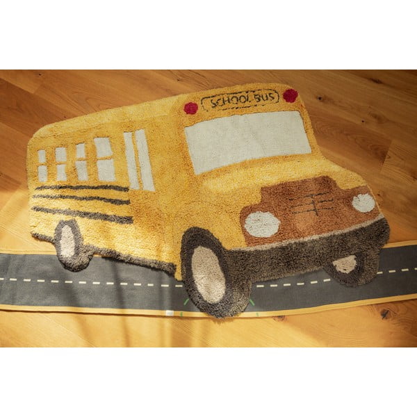 Bawełniany dywan dziecięcy odpowiedni do prania/tkany ręcznie w kolorze ochry 90x130 cm School Bus – Lorena Canals-image-4
