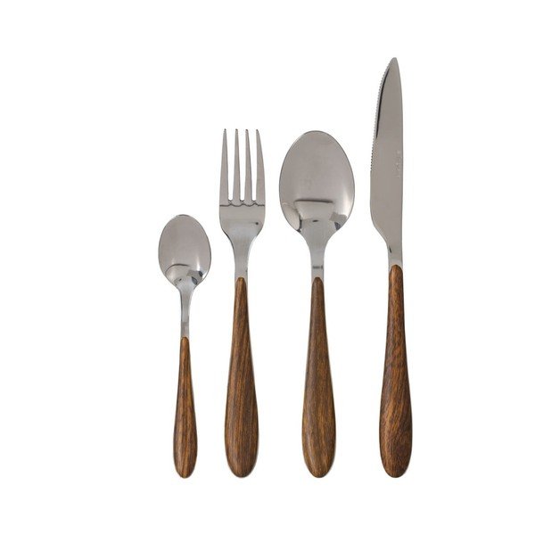 Sztućce ze stali nierdzewnej w brązowo-srebrnym kolorze 24 szt. – Ixia