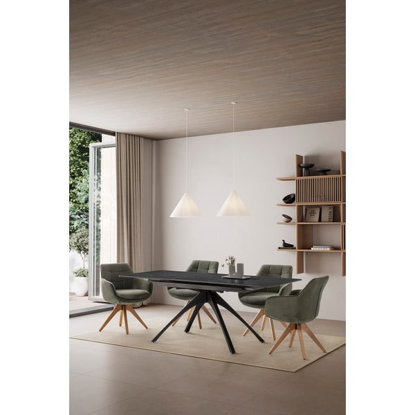 Zielone tapicerowane fotele jadalniane zestaw z podłokietnikami 2 szt. Donatelo – Marckeric-image-1