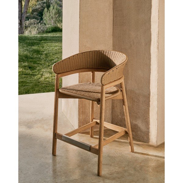 Drewniany hoker ogrodowy w naturalnym kolorze Arinella – Kave Home-image-1