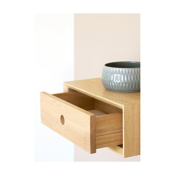 Półka z litego drewna dębowego w jasnym naturalnym kolorze 40 cm Luzern – House Nordic-image-2