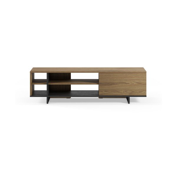 Czarna/w naturalnym kolorze szafka pod TV w dekorze dębu 160x44x36 cm Cequoia – Marckeric